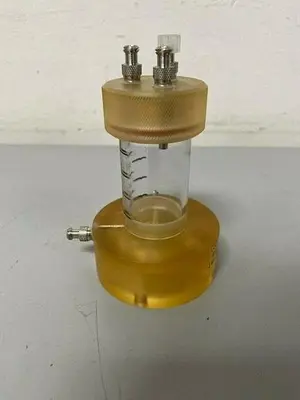 USED ACRYLIC 40ML VS1006-049 VESSEL W/ MULTIPLE .25" FITTINGS