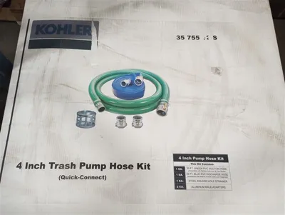 Kohler 35 755 12-S 4" Pump Hose Kit Suction Discharge & Strainer Quick Connect