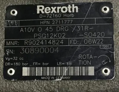 USED REXROTH A10VO45DRG/31RPSC12K02S0420