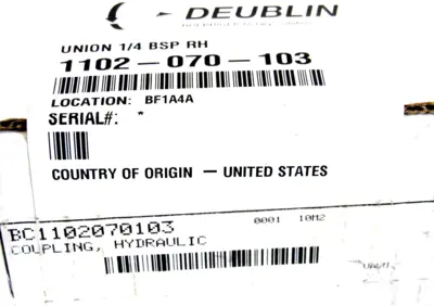 NEW DEUBLIN 1102-070-103 ROTARY UNION 1/4 BSP RH 1102070103
