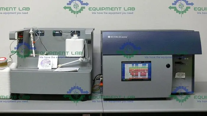 Used BD FACSCANTO FLOW CYTOMETER W/ FLUIDICS STATION CART & SOFTWARE  MFG: 2005 Cell Analysis California US | Equipment Lab #486940