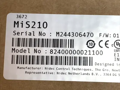 USED NIDEC CONTROL TECHNIQUES SAFETY MODULE 82400000021100