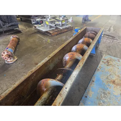 Used 12" Dia. X 17' Long Industrial Carbon Steel Screw Auger Conveyor