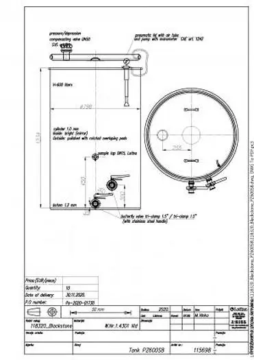 New Stock Letina 158 Gallon / 600L SW Variable Capacity Storage Tank
