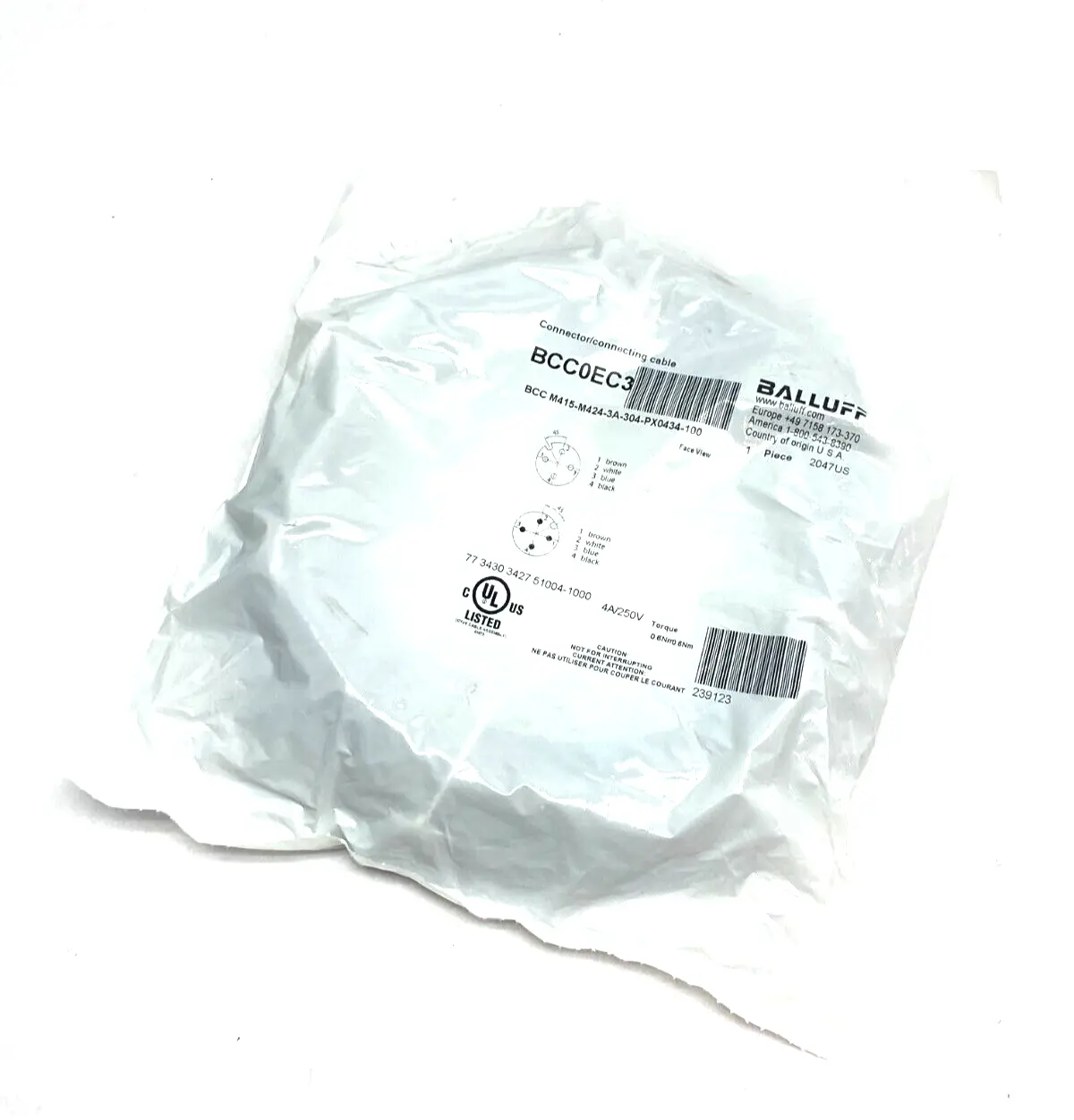 NEW BALLUFF DBL-ENDED CONNECTING CORDSET