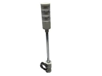 USED PATLITE WHITE LED STACK LIGHT TOWER 50MM DIAMETER W/ 9" POLE