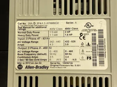 New | in-Stock ALLEN-BRADLEY 20AD3P4A3AYNNNG0 Industrial Controls | Surplus Asset Holdings #1221295