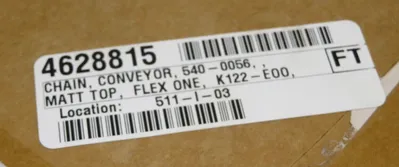 NEW UNI CHAINS 825X1200E00W FLEX ONE CHAIN CONVEYOR 10 FT 540-0056