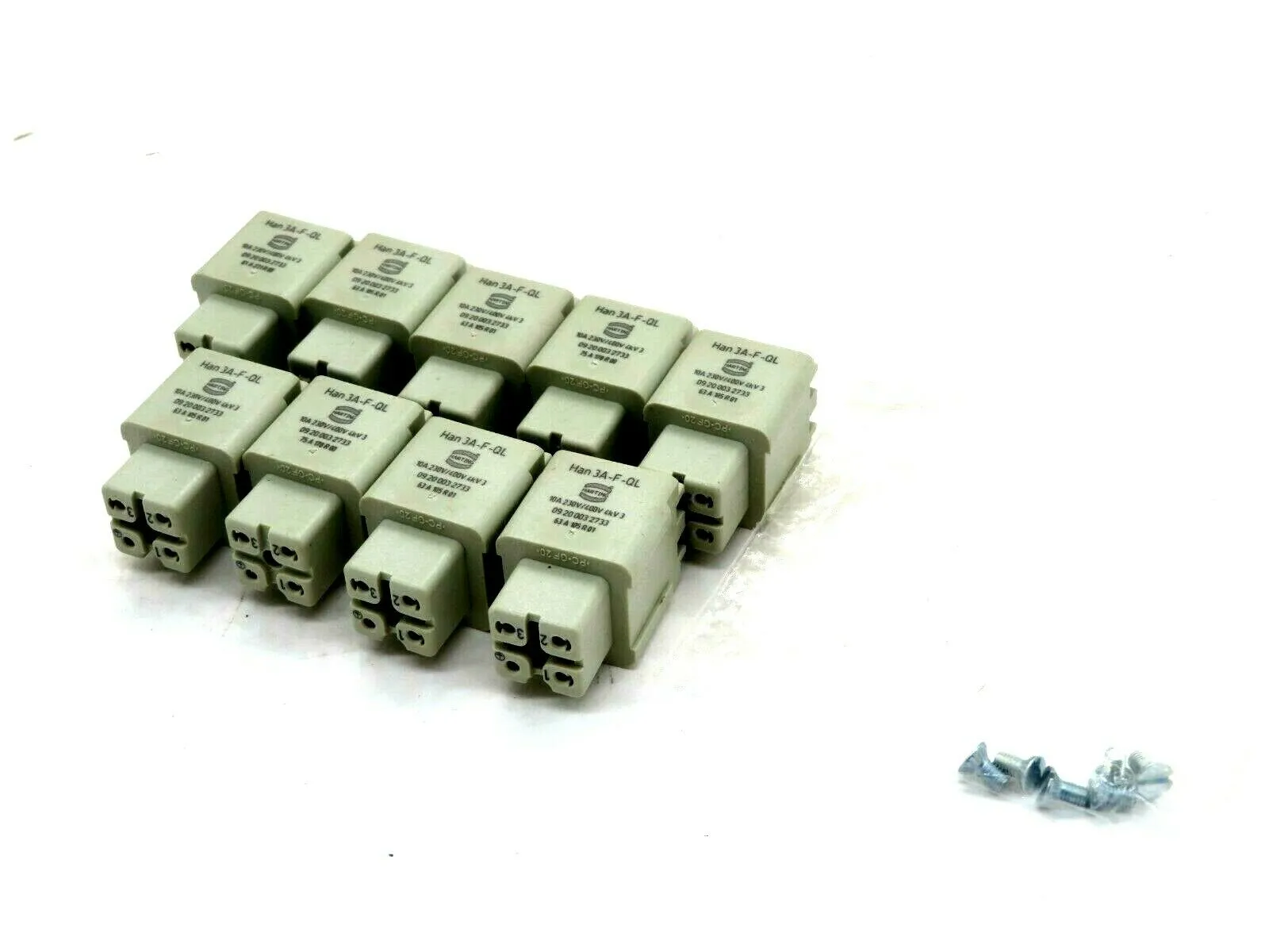 NEW LOT OF 9 HARTING HAN-3A-F-QL CONNECTOR HAN3AFQL
