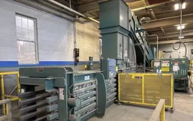 SELCO MODEL HLO-128A50T HORIZONTAL AUTOTIE BALER WITH CONVEYOR 50HP 8" CYLINDER