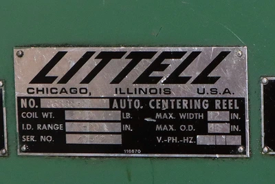 Used 1981 Littell 20-12 Centering Reels New Jersey US | Machinery Values #1333408
