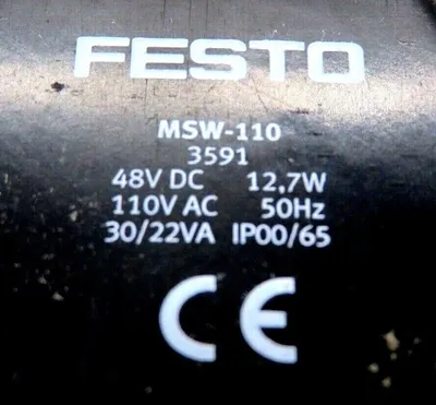 NEW FESTO MSW-110 SOLENOID VALVE 3591 110V 50/60HZ MSW110