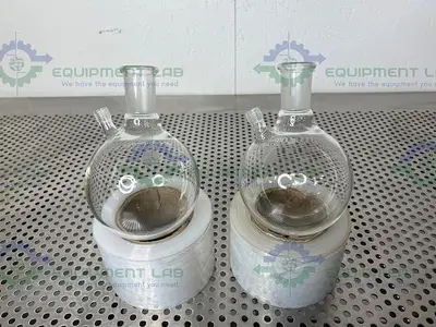 USED LOT OF 2- CHEMGLASS 500ML SINGLE NECK RBF, 24/40 OUTER JOINT