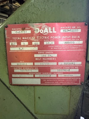 DOALL C-1213A 12" X 13" AUTO HORIZ. BAND SAW