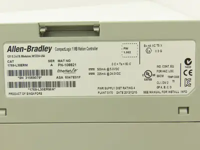 Allen Bradley 1769-L30ERM CompactLogix Motion Controller 1MB Ethernet IP Ser A