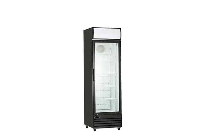 22.7" single glass door upright display cooler
