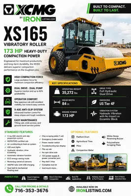 XCMG XS165 Single Drum Vibratory Roller | Iron Listing (2)