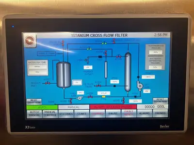 Titanium Cross-Flow Filter - Automated Beverage Filtration System