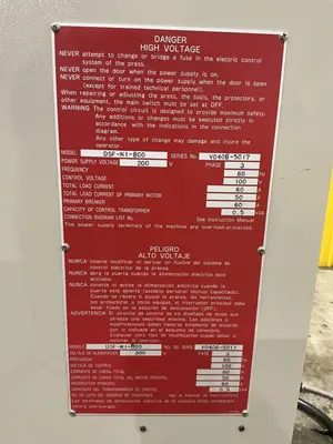 88 TON AIDA MODEL #DSF-N1-800 GAP FRAME SERVEPRO SERVO PRESS 6.3” STROKE 2015 : YOBRO #25100