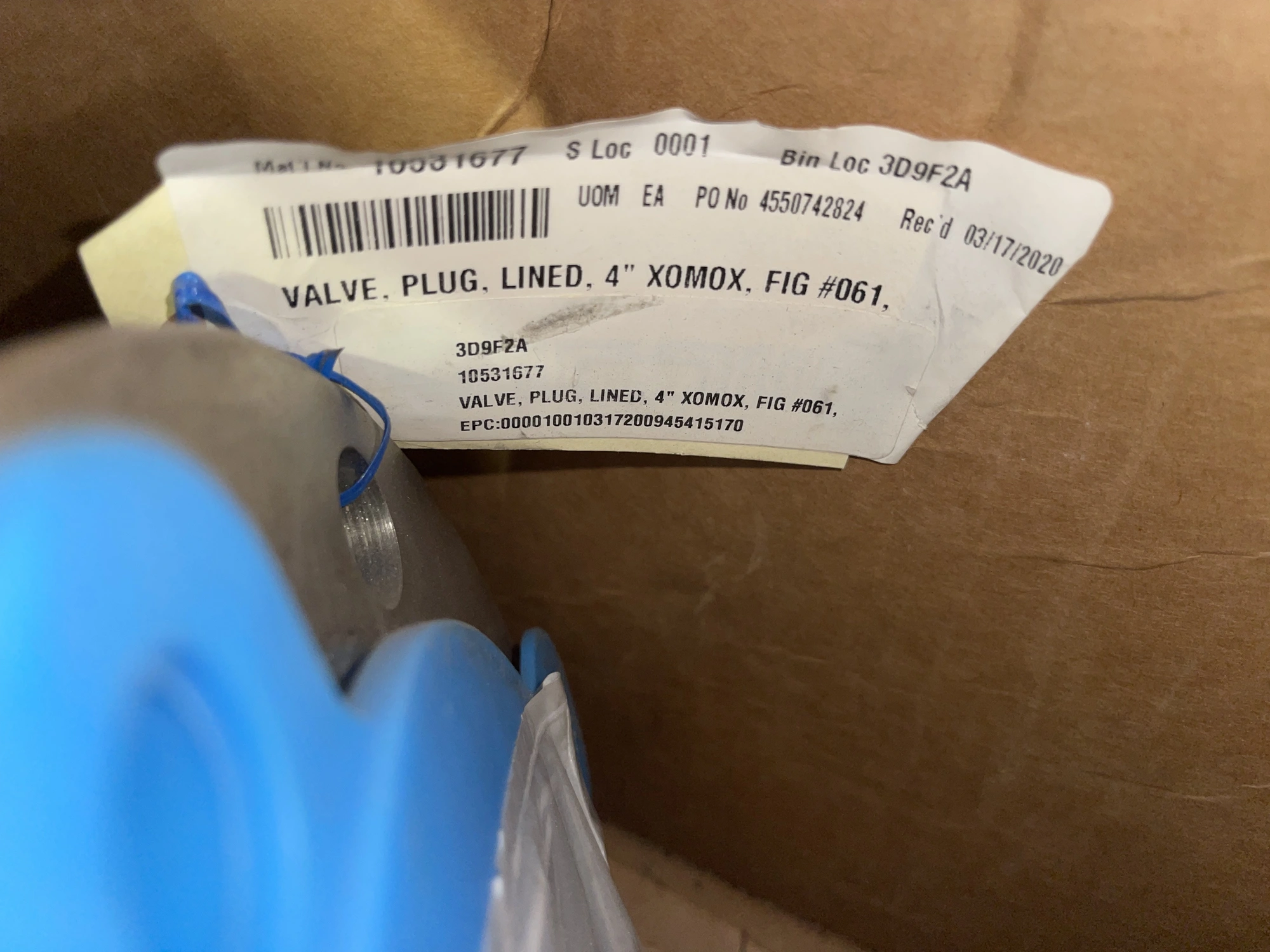 Xomox  4" CF8M Lined Plug Valve New storeroom Spare