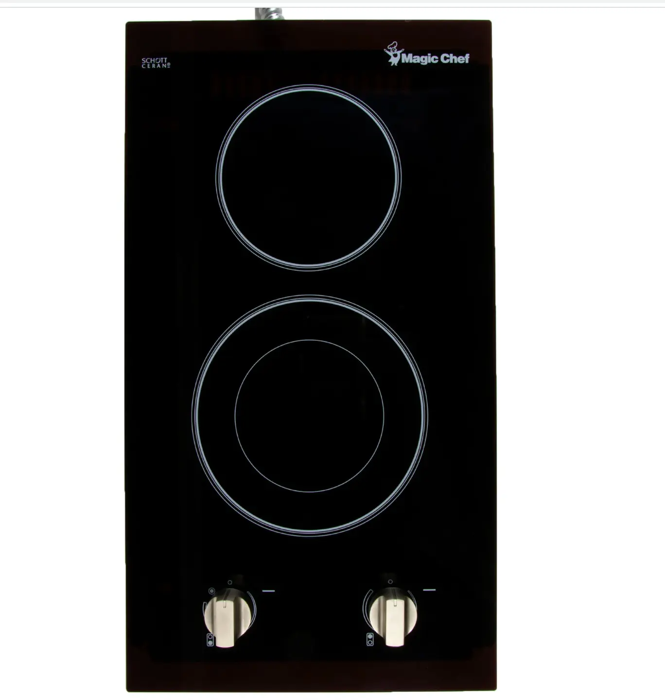 Magic Chef 12 IN. RADIANT ELECTRIC CERAMIC GLASS COOKTOP IN BLACK WITH 2 ELEMENTS INCLUDING DUAL RADIANT ELEMENT