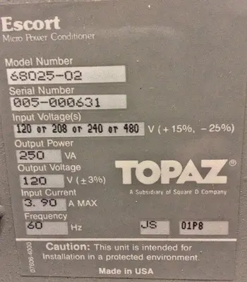 New | in-Stock TOPAZ 68025-02 Voltage Stabilizers Ohio US | Surplus Asset Holdings #1247857