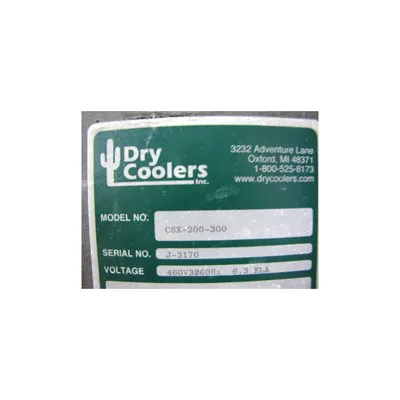 USED DRY COOLERS INC CSX-200-300