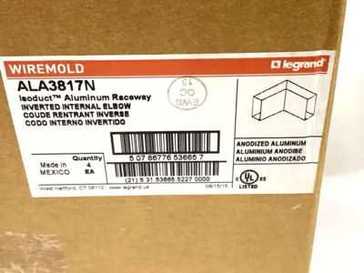 New | in-Stock Wiremold Wiremold Aluminum Raceway Inverted Internal Elbow PKG OF 4 Misc Electrical & Power Parts Michigan US | Maverick Industrial Sales #1391790