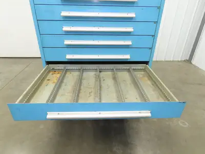 Nu-Era Modular Tool Storage Cabinet 10 Drawer 45x28x61" Blue Stanley Vidmar