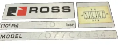 REFURBISHED ROSS CONTROLS W7077C4334 SOLENOID VALVE 1-10 BAR