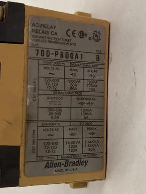Used ALLEN-BRADLEY 700-P800A1 Miscellaneous Equipment (Electrical & Power) Ohio US | Surplus Asset Holdings #1240163