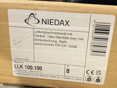 New | in-Stock Niedax Cable Duct 100mm x 100mm x 2m LOT OF 3 DUCTS / 2 COVERS Misc Electrical & Power Parts Michigan US | Maverick Industrial Sales #1437067