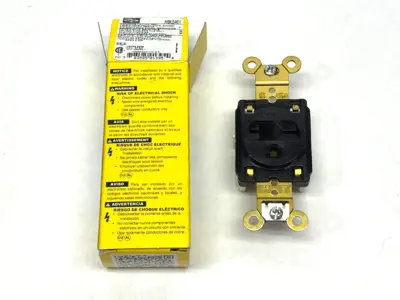 New | in-Stock Hubbell Brown Straight Blade Single Receptacle 2-Pole 3-Wire 250V 20A Electrical Fittings Michigan US | Maverick Industrial Sales #1402534