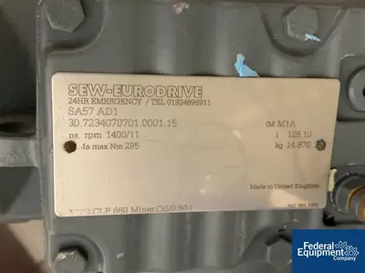 USED Powder Systems Limited 0.03 Sq Meter PSL MicroSphere Refiner, 316L S/S