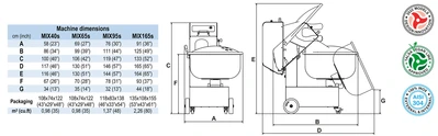 Talsa MIX95SPV Tilting Bowl Mixer – 95 Liter Capacity, Dual Motor with Variable Paddle Speed