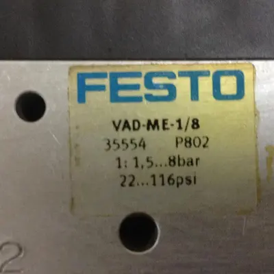 Used FESTO VAD-ME-1/8 Valves/Fittings Michigan US | Ideal Machinery #1311299