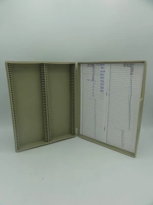 (12) Heathrow Scientific 100 Slot Microscope Slide Box Storage, Colors Vary, Writing On Some