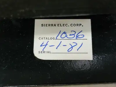 USED SIERRA ELEC. CORP. 1036