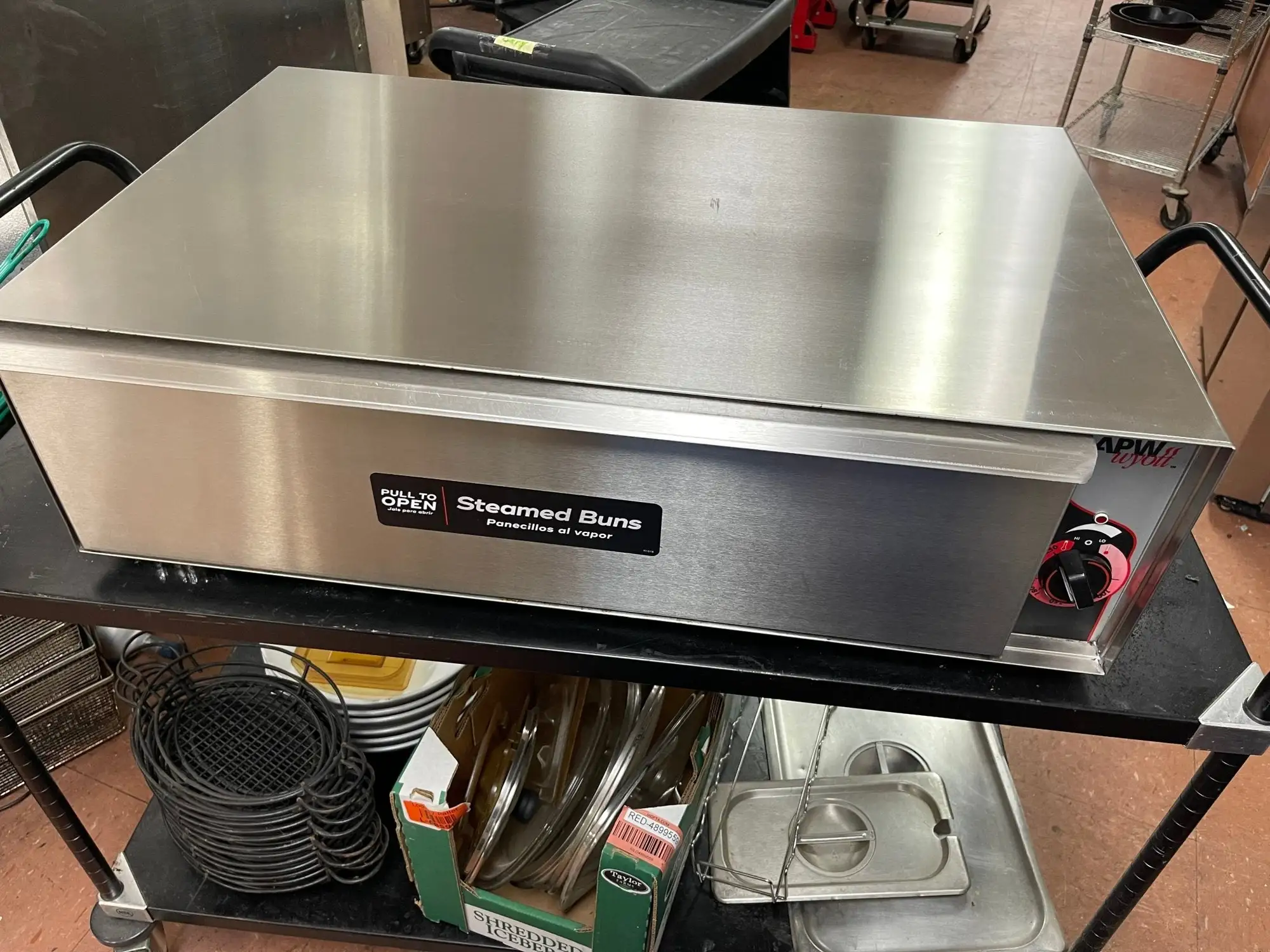 Used APW Wyott Used APW Wyott BW-50 Hot Dog Bun Warmer Steamer 120V Heated Cabinets & Displays Illinois US | Falcon Restaurant Supply #1376225