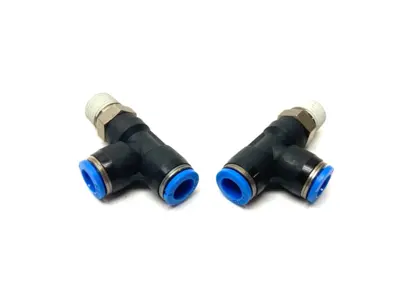 USED FESTO PNEUMATIC PUSH-IN TEE FITTING 1/4" NPT THREAD