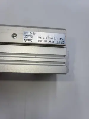 USED SMC SMC AIR SLIDE TABLE: 50 MM STROKE LG, 16 MM BORE DIA, MXS16-50