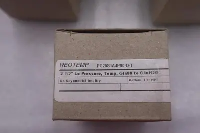 REOTEMP PC25S1A4P90-D-T GAUGE 1/4" NPT STOCK #3234