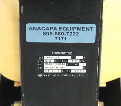 Nikko Electric Co. HK0086A Power Transformers | ANACAPA EQUIPMENT BROKERS, INC (2)