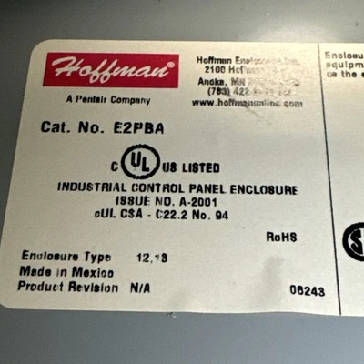 Used Hoffmann E-2PBA and AR30B0R Enclosures California US | Davliegogo LLC #1705281
