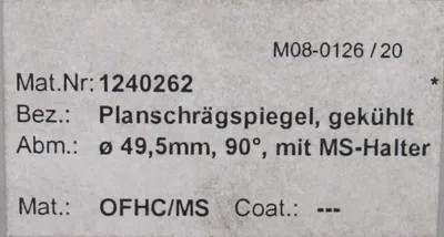 NEW TRUMPF 1240262 LASER ALIGNMENT MIRROR OFHC/MS