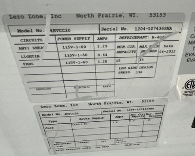 119-0062 Zero Zone Remote Hybrid 20 Door Cooler and Freezer Run
