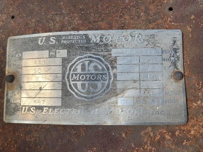 U.S. Electric Motor 75 HP, 720 RPM, Electric Motor