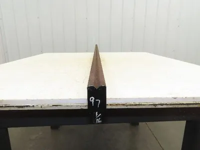 Press Brake Die 97-1/16" Long 90° V 5/16" W 3/16" D 1-3/4" H 1/2" Tang