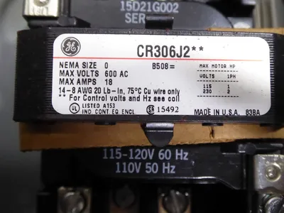 General Electric CR306J202 Size 0 Enclosed Magnetic Starter 2HP 120V Coil New NIB