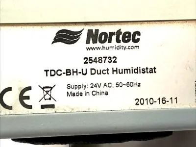 USED NORTEC DUCT HUMIDISTAT DIGITAL 24V ON/OFF 2-RELAY CONTROLLER 2548732